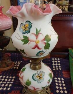 fenton hand painted lamp