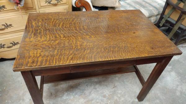 antique oak library table
