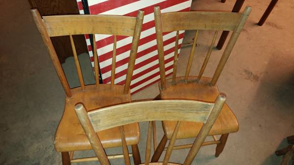 antique plank bottom chairs