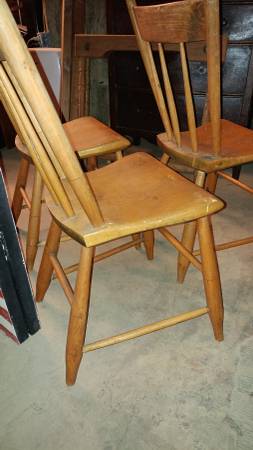 3 Early Antique Plank Bottom Chairs . Country hand made – Long Valley ...