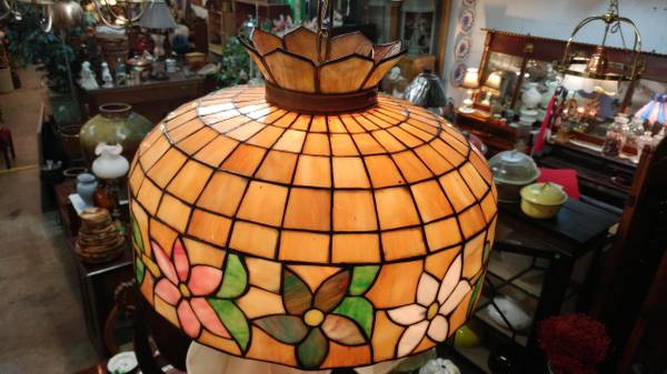 large stained glass chandelier