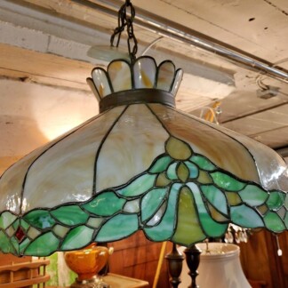 antique leaded glass chandelier