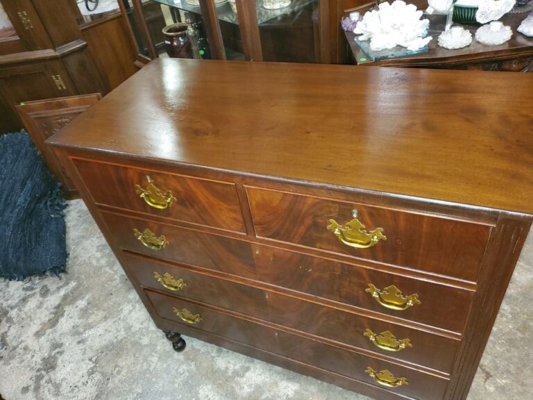 Antique Flame Mahogany Dresser Chest Beautiful Dresser 1800's Dresser