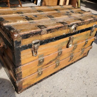 Vintage Travel Trunk in Wood for sale at Pamono