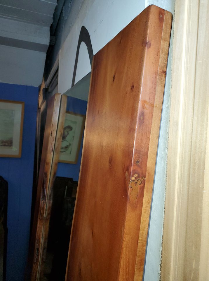 Live Edge Wood and Metal Full Length Mirror