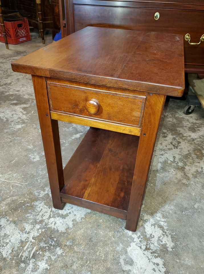 Solid Cherry Hand Made Night Stand   Side Table W  Drawer - Excellent 