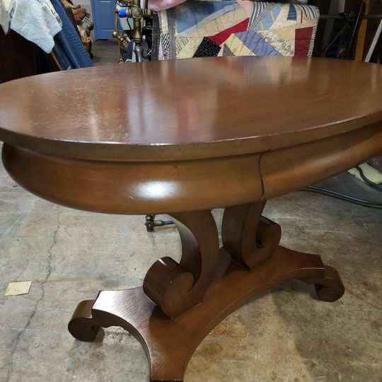 Antique Oval Empire Library Table with a drawer - Excellent Condition ...