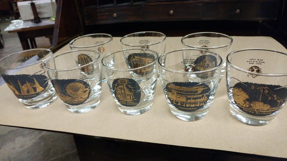 9 World's Fair hotsell Glasses 1964 1965 New York