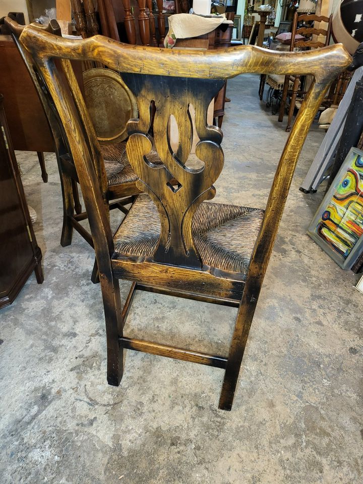 2 Johnathan Charles Oak Rush Seat Dining Chairs - NEW excellent chairs ...