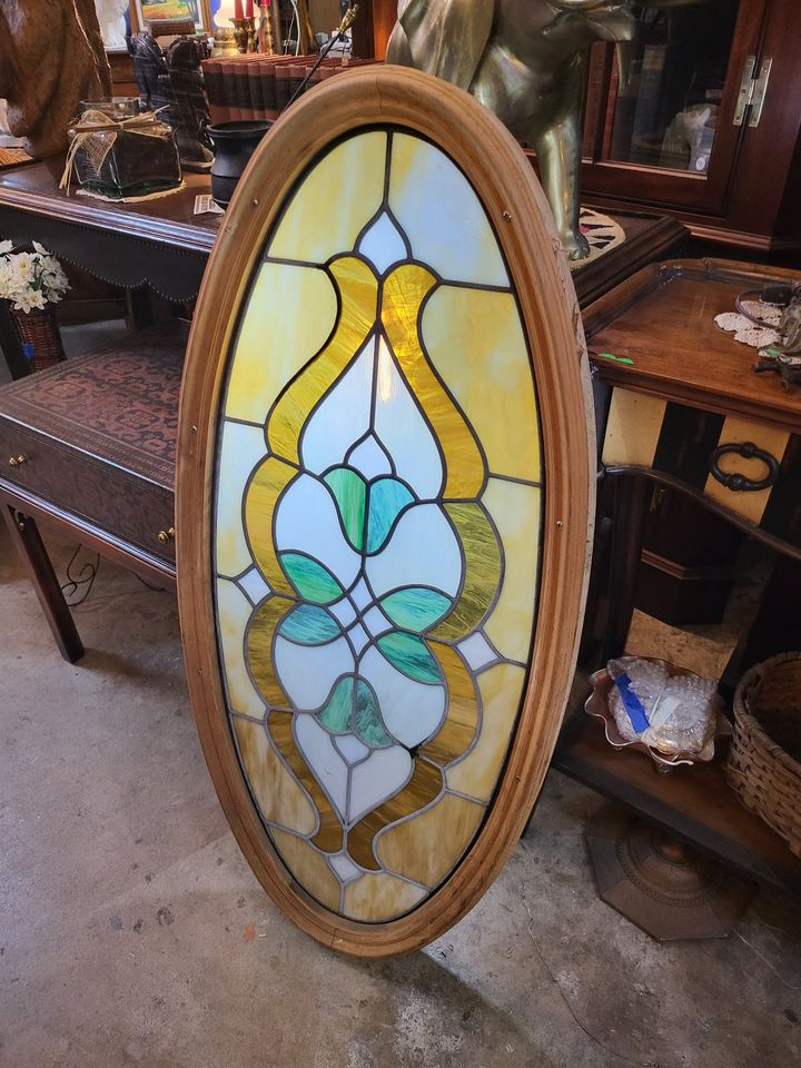 Large Oval Stained Glass Window Beautiful Long Valley Traders 2142