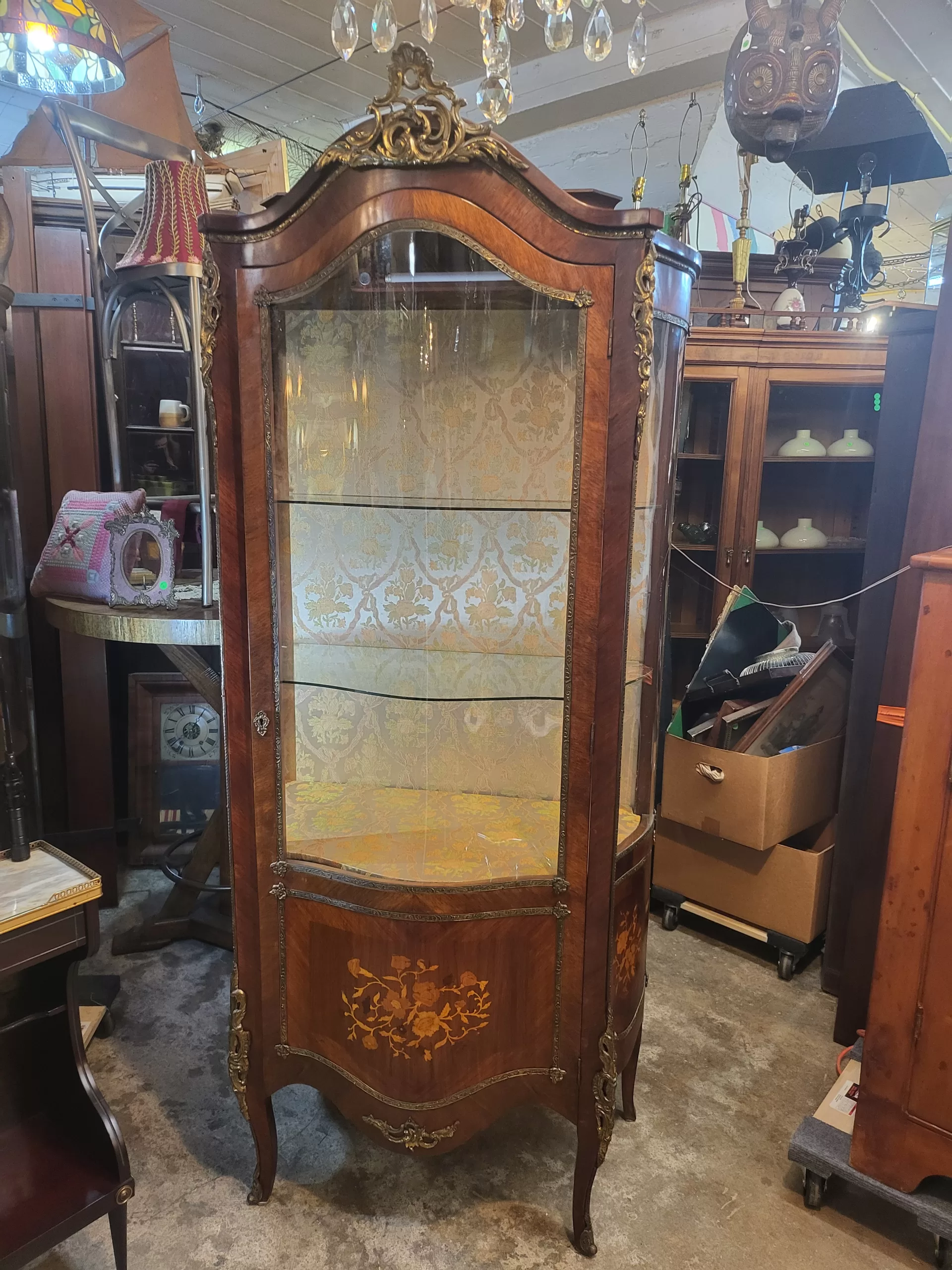 Small Mahogany Curio / Display Cabinet - Long Valley Traders