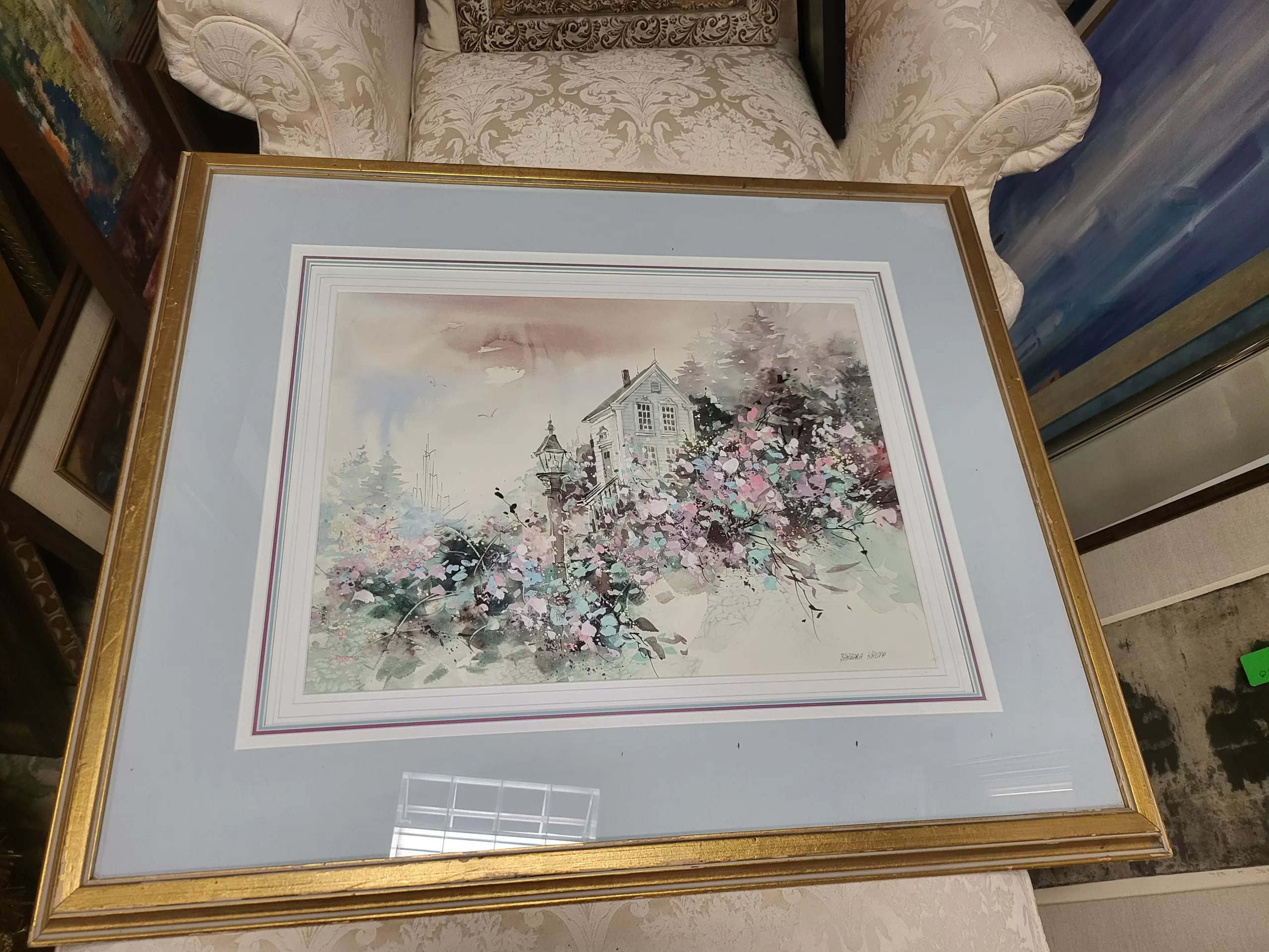 Original Art Framed And Signed Watercolor By Barbara Krupp - Long 