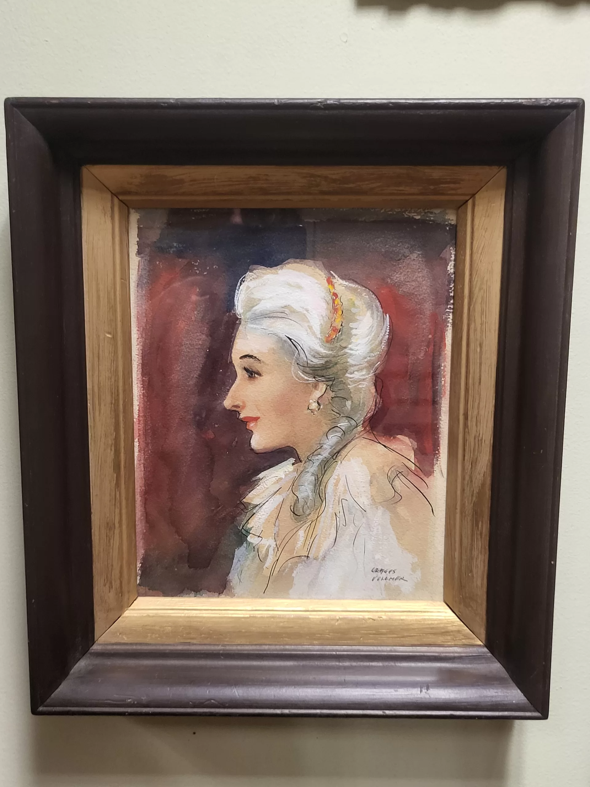 Original Art / Sketch of Aristocrat Woman - Framed and Signed - Nice ...