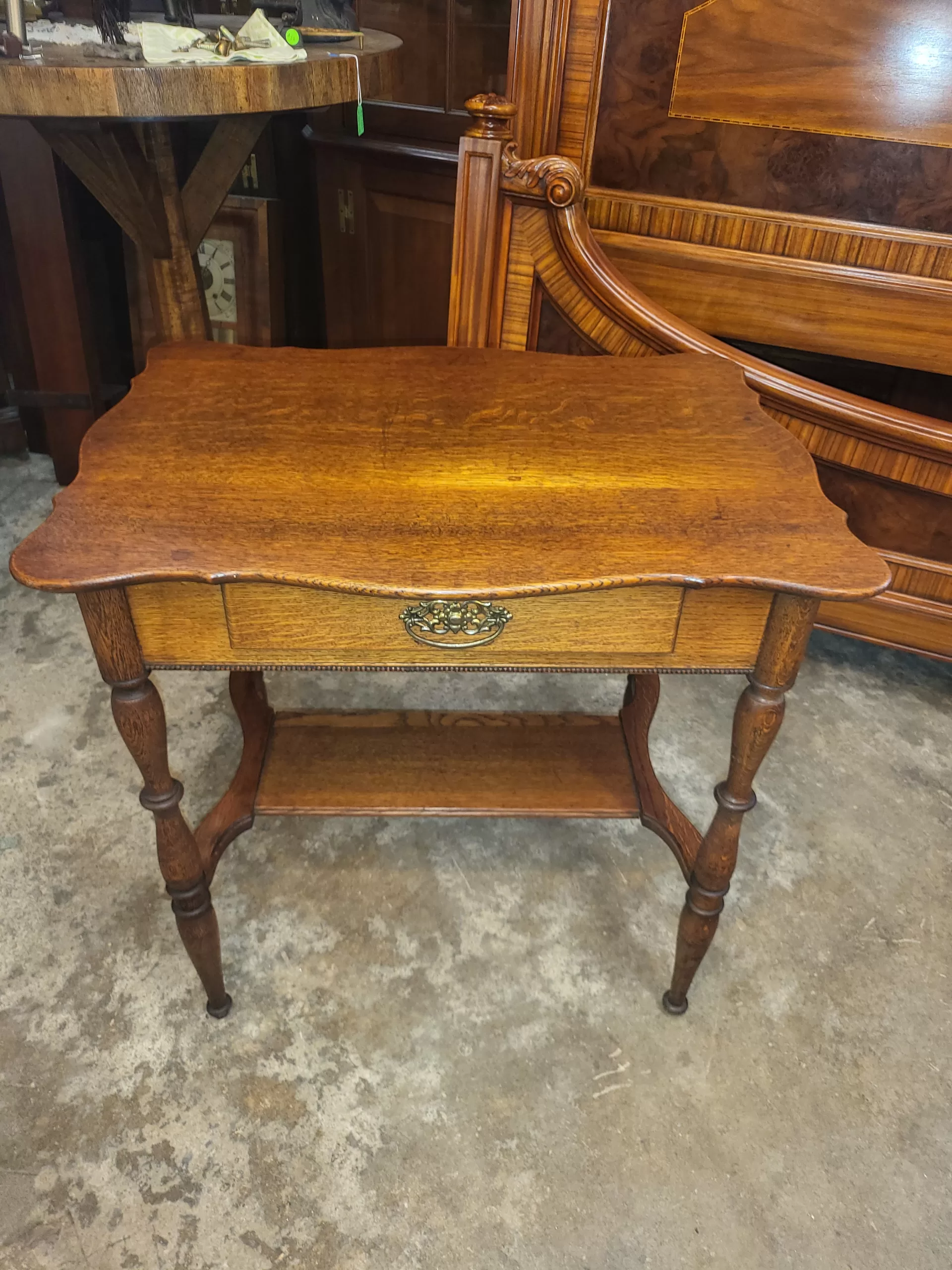 Late 19th Century Quartersawn Tiger Oak Writing Desk / Side Table - 1 ...